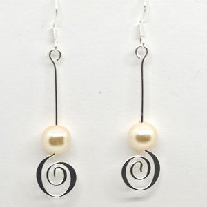 Frosted Peach Swirl Earrings